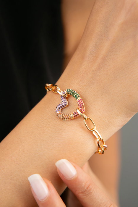 Heliophilia Silver Pulsera de Metal Dorada con Circonitas CBL9340 Heliophilia Silver Pulsera de Metal Dorada con Circonitas CBL9340